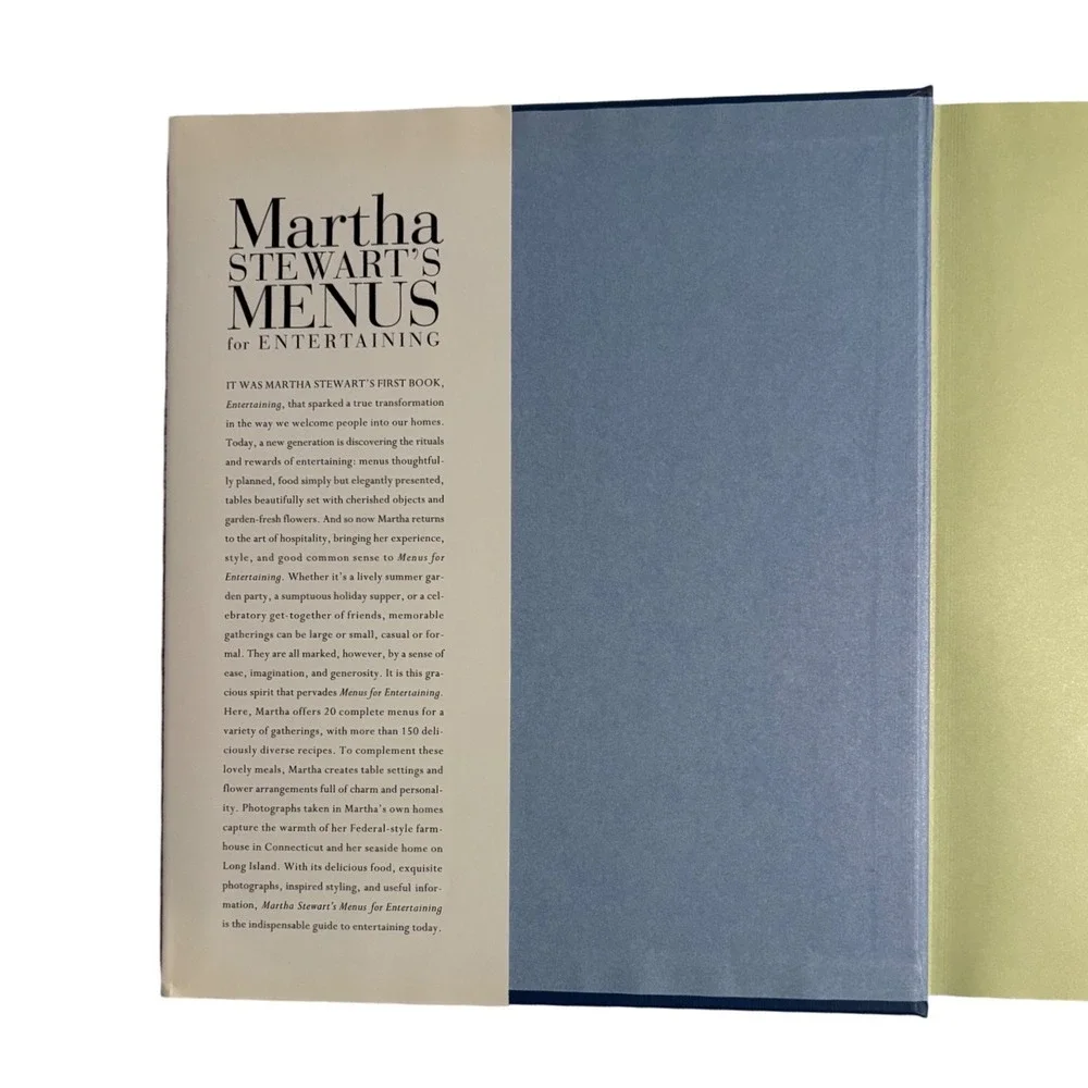 Martha Stewart Menus for Entertaining Hardcover Vintage Cookbook 1994 0517590999
